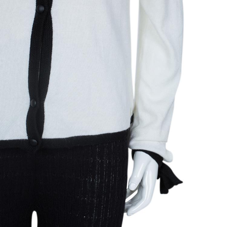 Pre Owned Dior Monochrome Knit Buttondown Cardigan 10 Yrs