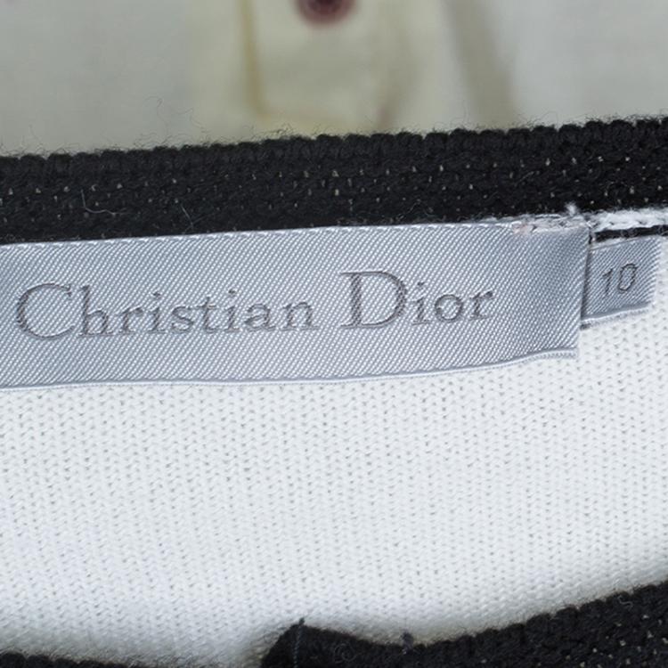 Pre Owned Dior Monochrome Knit Buttondown Cardigan 10 Yrs