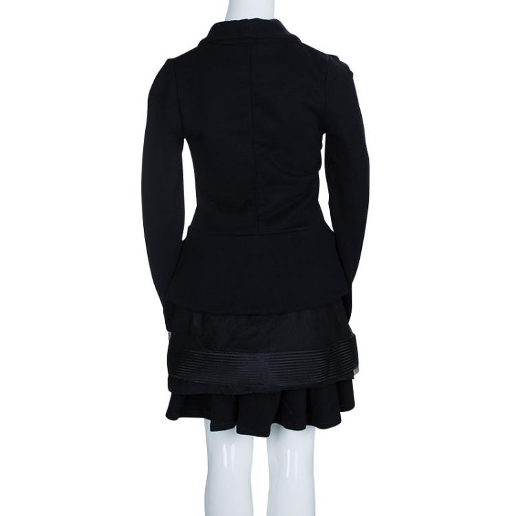 Pre Owned Dior Black Knit Skirt Suit 10 Yrs