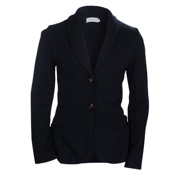 Pre Owned Dior Black Knit Skirt Suit 10 Yrs