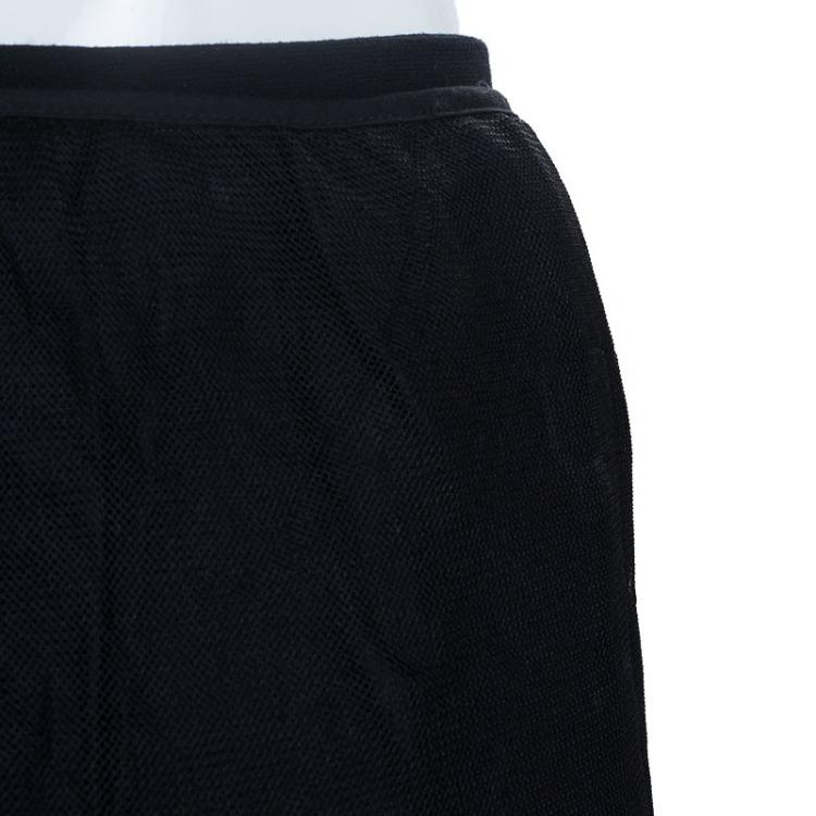 Pre Owned Dior Black Knit Skirt Suit 10 Yrs