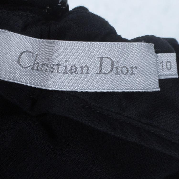Pre Owned Dior Black Knit Skirt Suit 10 Yrs