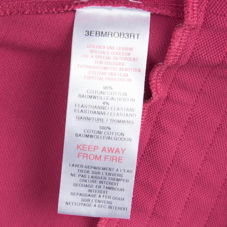Pre Owned Dior Pink Knit Contrast Collar Polo Dress 10 Yrs