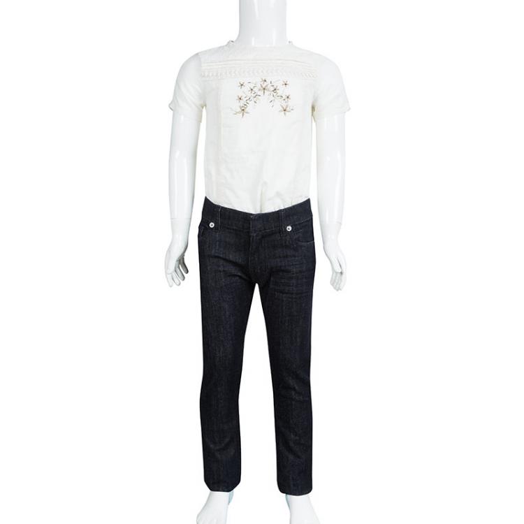 Pre Owned Dior Indigo Dark Wash Denim Skinny Jeans 6 Yrs