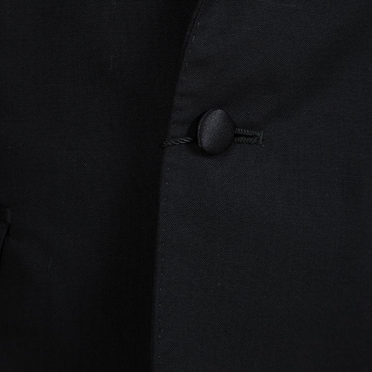 Pre Owned Dolce and Gabbana Black Wool Satin Lapel Detail Blazer 18-24 Months