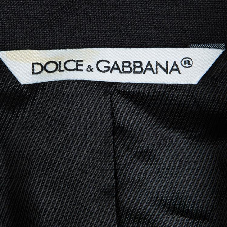 Pre Owned Dolce and Gabbana Black Wool Satin Lapel Detail Blazer 18-24 Months