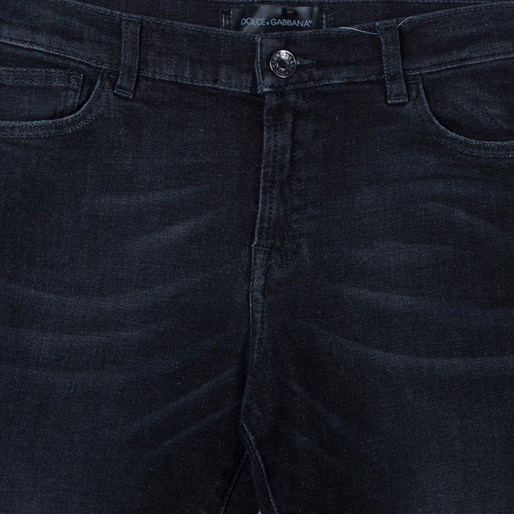 Pre Owned Dolce and Gabbana Black Faded Denim Skinny Jeans 10 Yrs