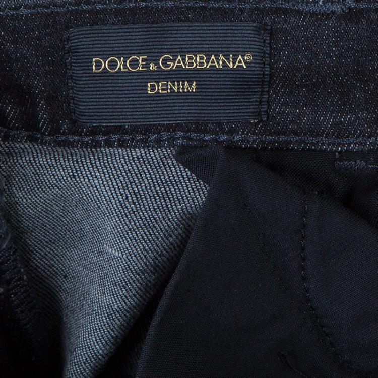 Pre Owned Dolce and Gabbana Black Faded Denim Skinny Jeans 10 Yrs