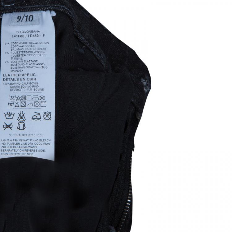 Pre Owned Dolce and Gabbana Black Faded Denim Skinny Jeans 10 Yrs