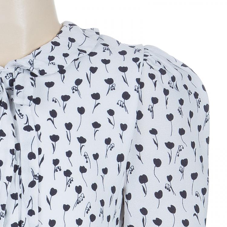 Pre Owned Dolce and Gabbana White Printed Peter-Pan Collar Flared Dress 6 Yrs