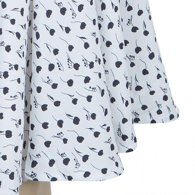 Pre Owned Dolce and Gabbana White Printed Peter-Pan Collar Flared Dress 6 Yrs