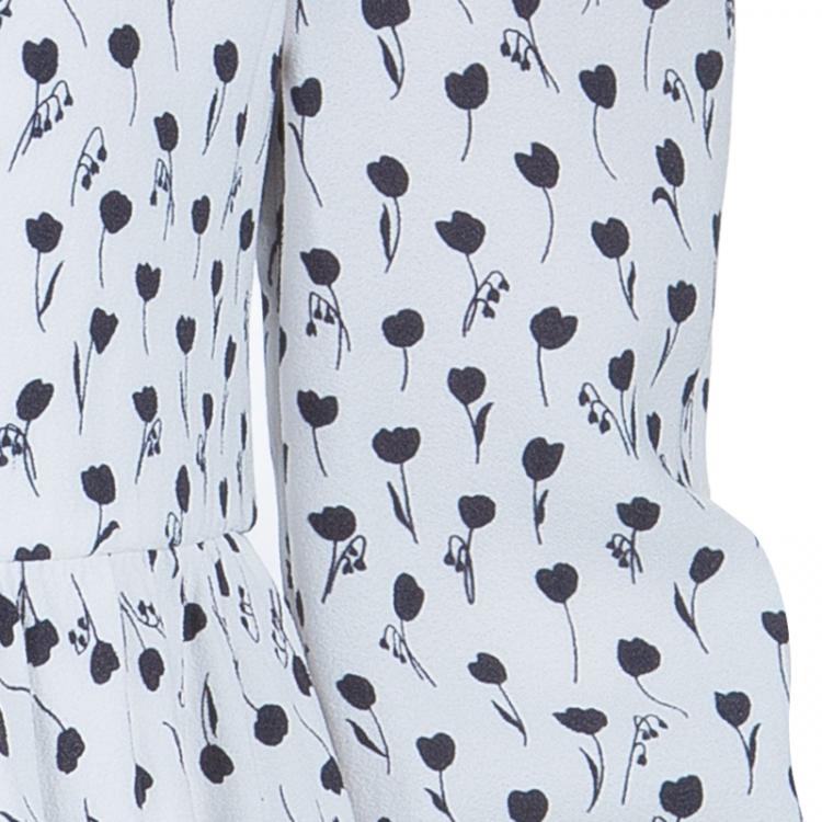 Pre Owned Dolce and Gabbana White Printed Peter-Pan Collar Flared Dress 6 Yrs