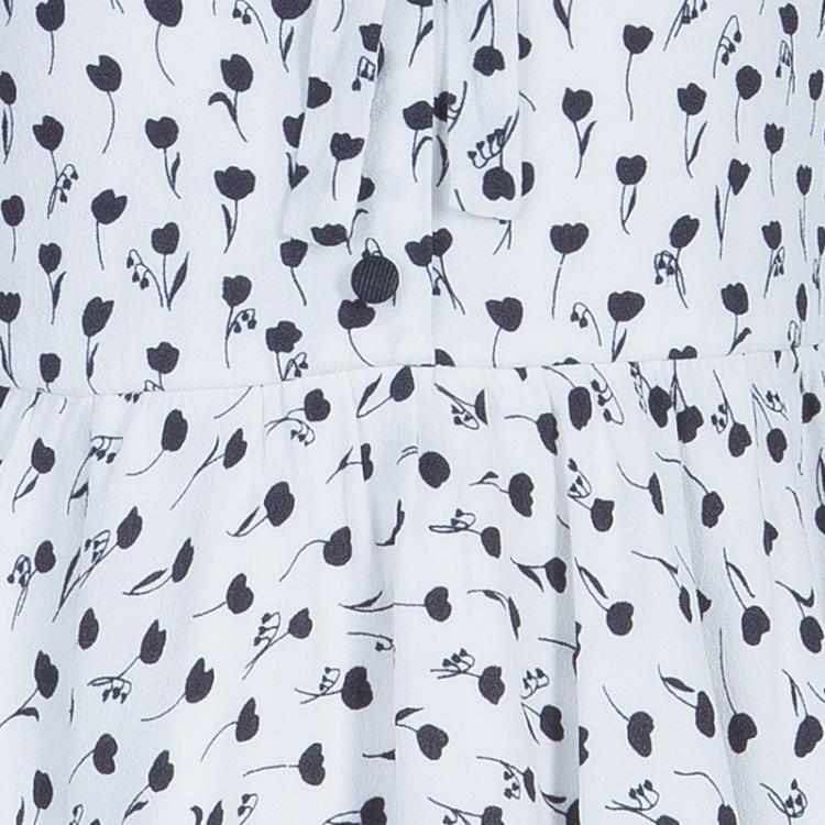 Pre Owned Dolce and Gabbana White Printed Peter-Pan Collar Flared Dress 6 Yrs