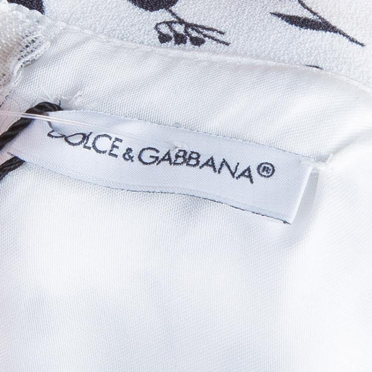 Pre Owned Dolce and Gabbana White Printed Peter-Pan Collar Flared Dress 6 Yrs