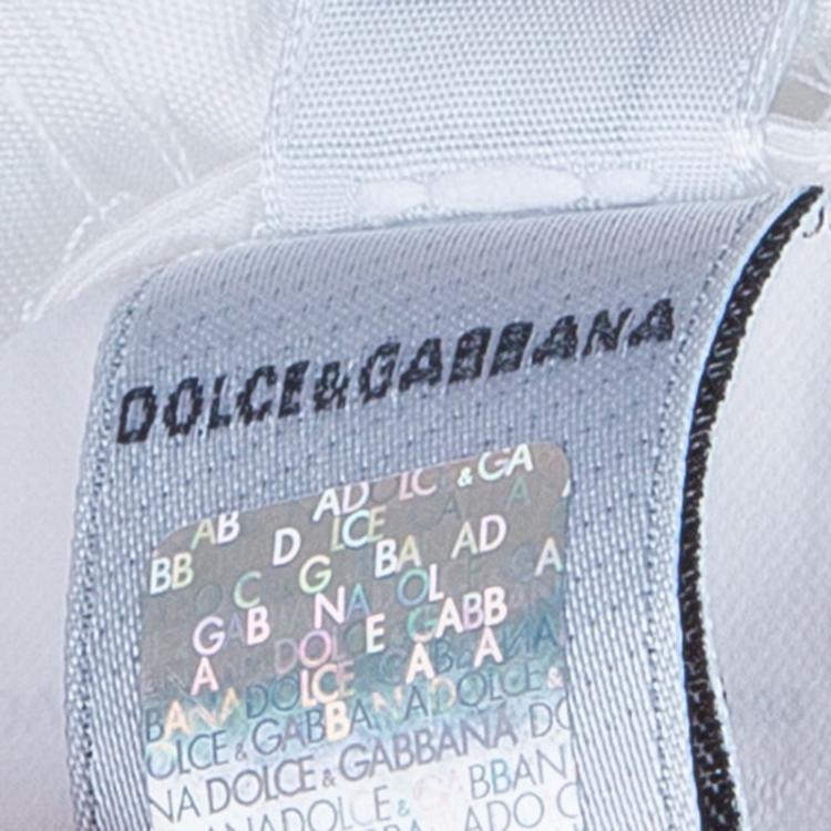 Pre Owned Dolce and Gabbana White Printed Peter-Pan Collar Flared Dress 6 Yrs