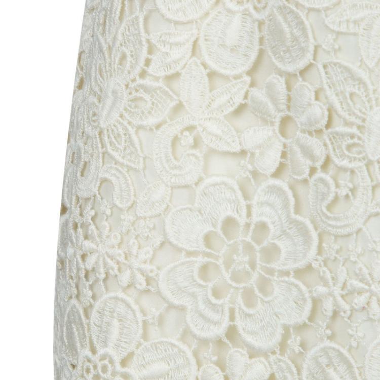 Pre Owned Dolce and Gabbana Cream Floral Lace Skirt 7/8 Yrs