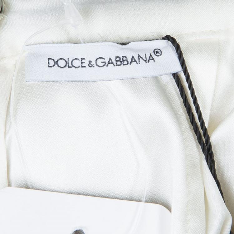 Pre Owned Dolce and Gabbana Cream Floral Lace Skirt 7/8 Yrs