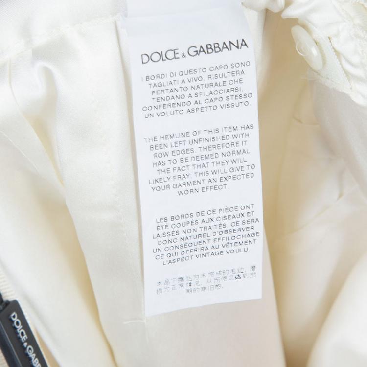 Pre Owned Dolce and Gabbana Cream Floral Lace Skirt 7/8 Yrs