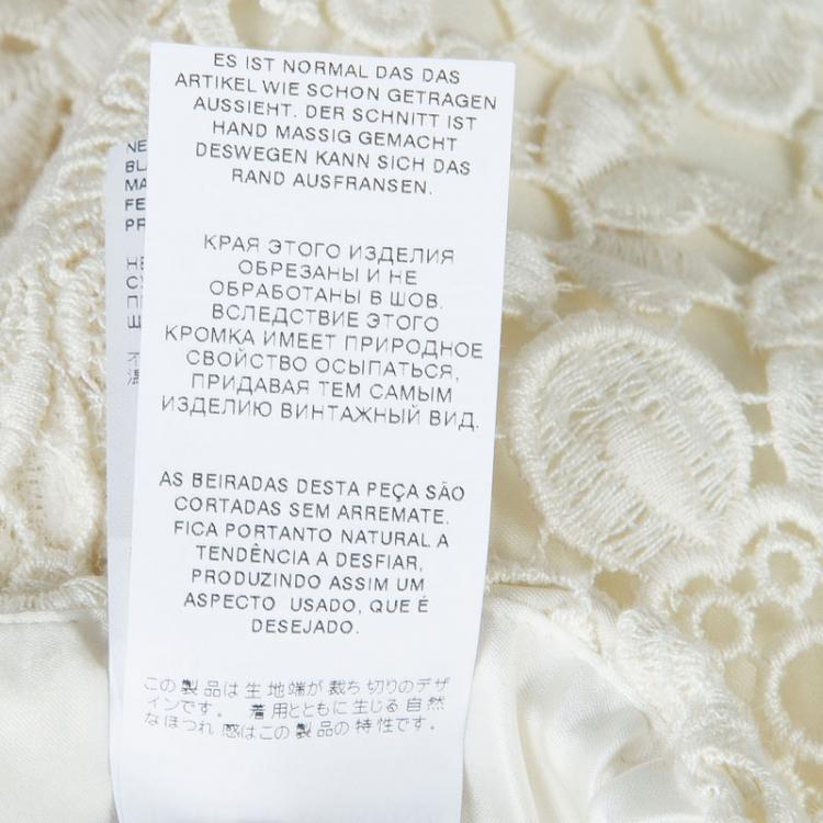 Pre Owned Dolce and Gabbana Cream Floral Lace Skirt 7/8 Yrs