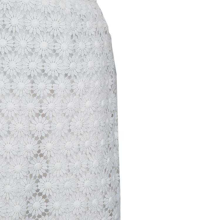 Pre Owned Dolce and Gabbana White Floral Lace Skirt 6 Yrs