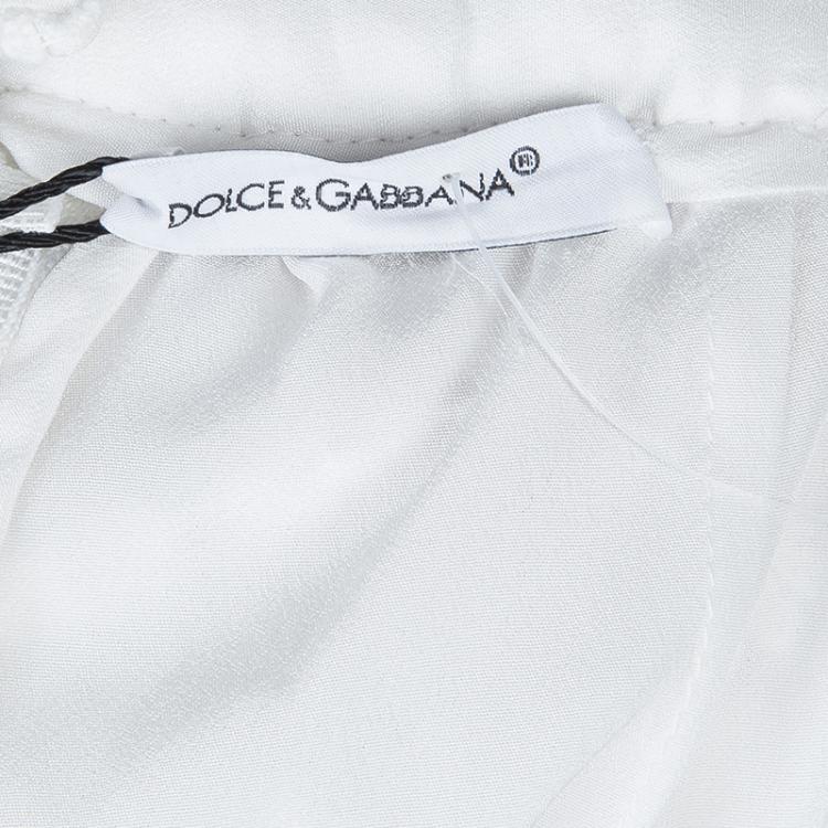 Pre Owned Dolce and Gabbana White Floral Lace Skirt 6 Yrs