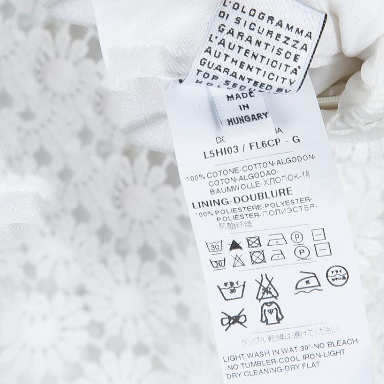 Pre Owned Dolce and Gabbana White Floral Lace Skirt 6 Yrs