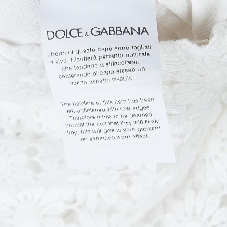 Pre Owned Dolce and Gabbana White Floral Lace Skirt 6 Yrs