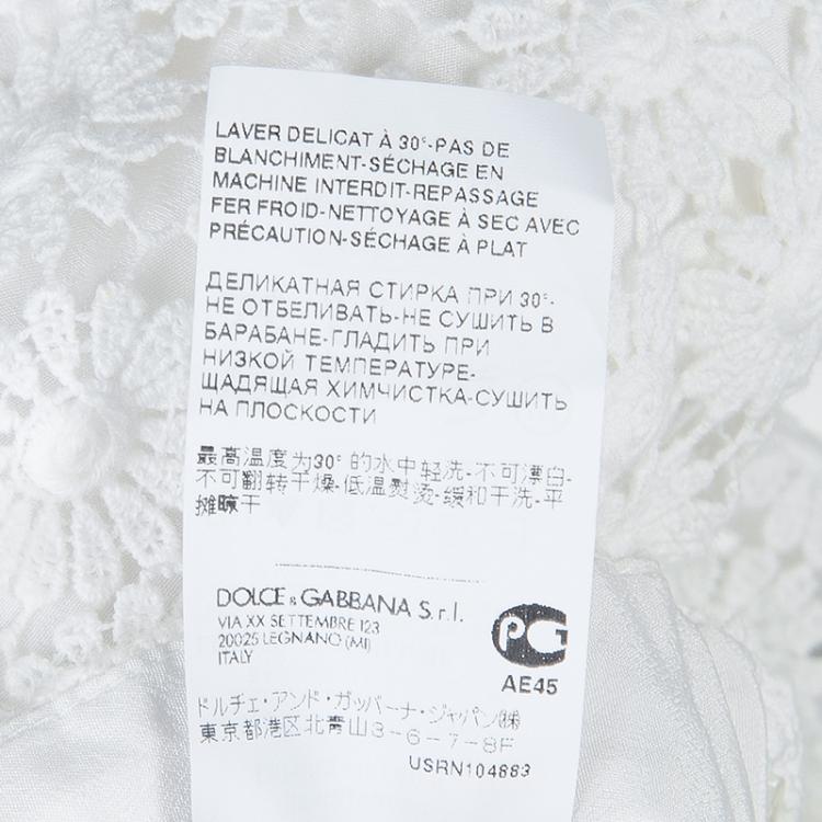 Pre Owned Dolce and Gabbana White Floral Lace Skirt 6 Yrs