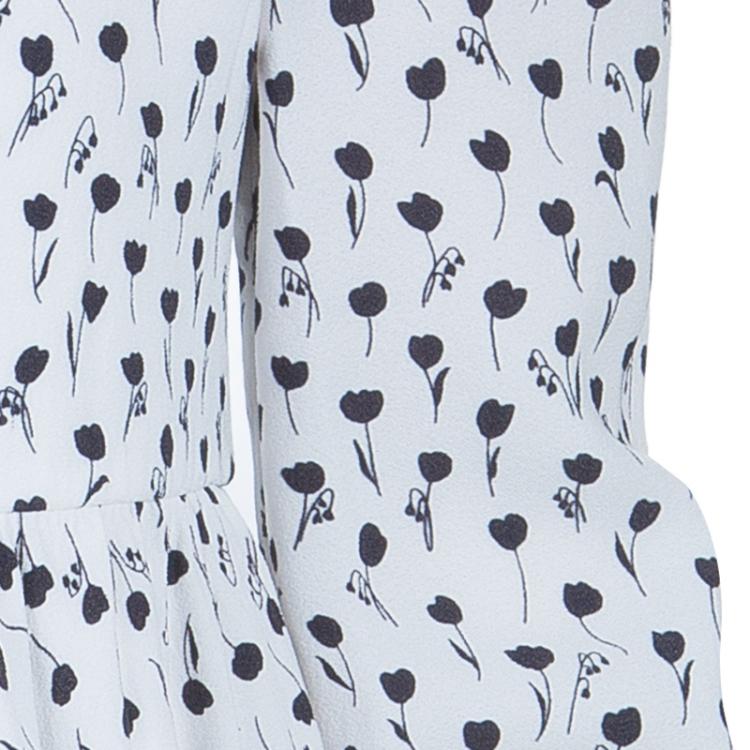 Pre Owned Dolce and Gabbana White Printed Peter-Pan Collar Flared Dress 12 Yrs