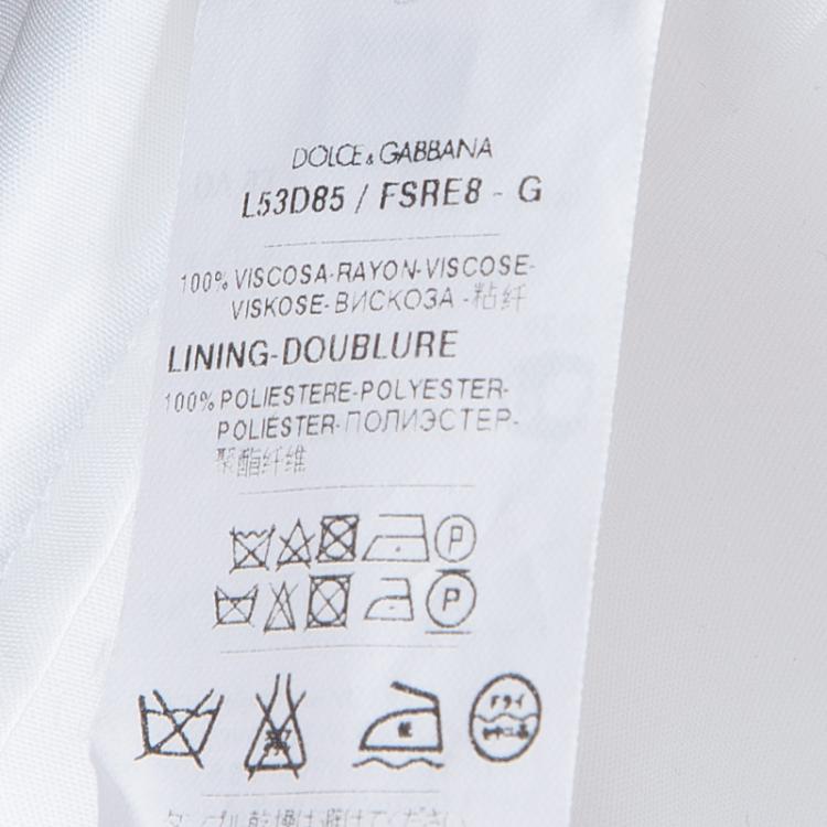 Pre Owned Dolce and Gabbana White Printed Peter-Pan Collar Flared Dress 12 Yrs