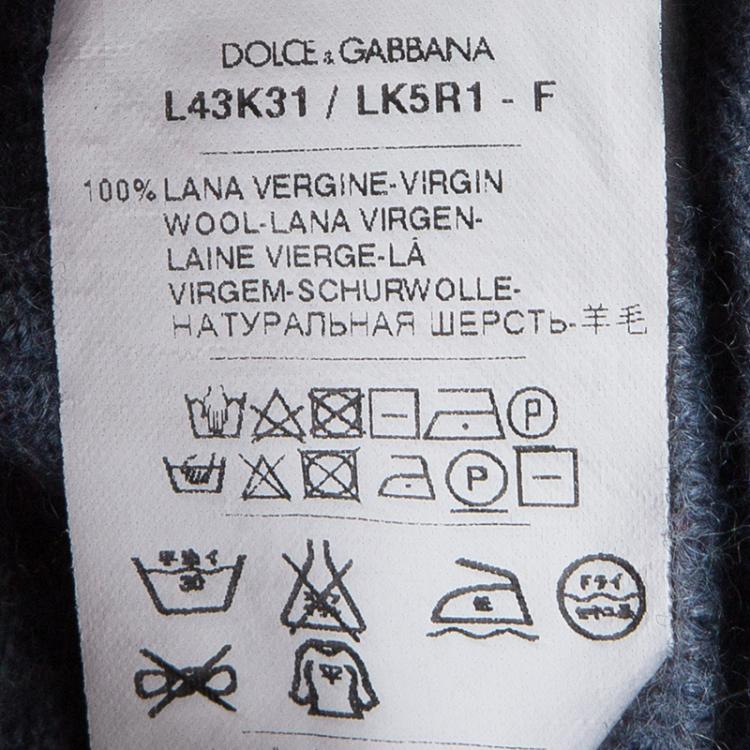Pre Owned Dolce and Gabbana Blue Wool Sicilian Western Sweater 5 Yrs