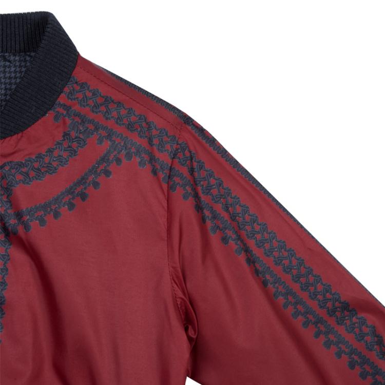 Pre Owned Dolce and Gabbana Red Printed Bomber Jacket 4 Yrs