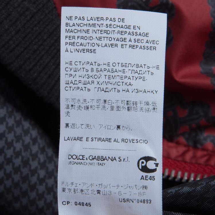 Pre Owned Dolce and Gabbana Red Printed Bomber Jacket 4 Yrs