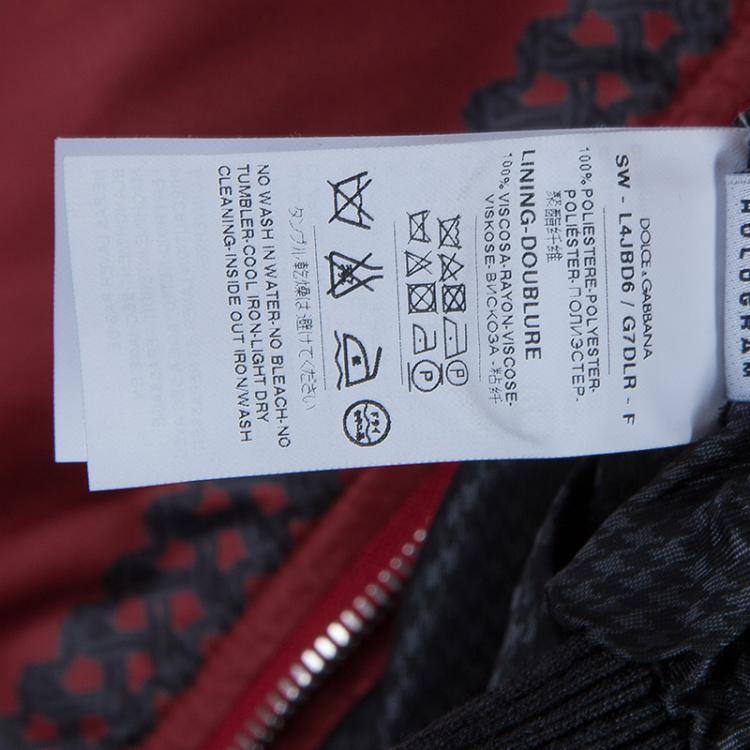 Pre Owned Dolce and Gabbana Red Printed Bomber Jacket 4 Yrs