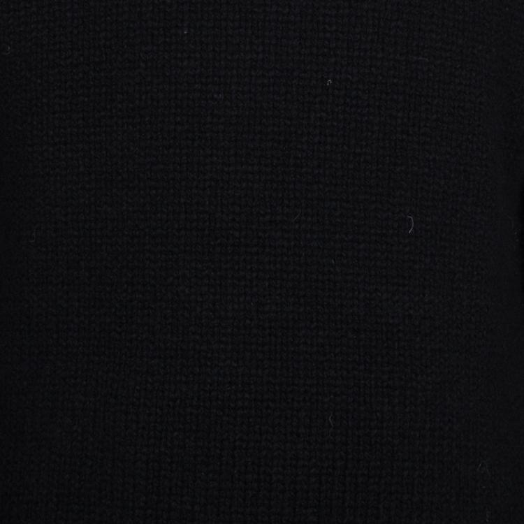 Pre Owned  Dolce and Gabbana Black Cashmere Knit Crew Neck Long Sleeve Sweater 6 Yrs