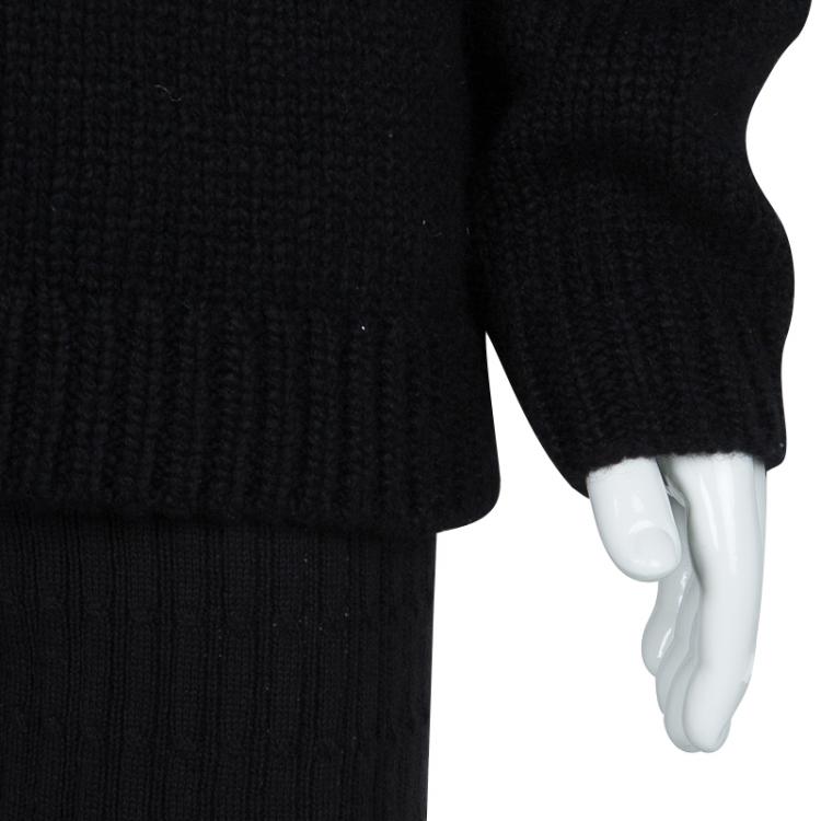 Pre Owned  Dolce and Gabbana Black Cashmere Knit Crew Neck Long Sleeve Sweater 6 Yrs