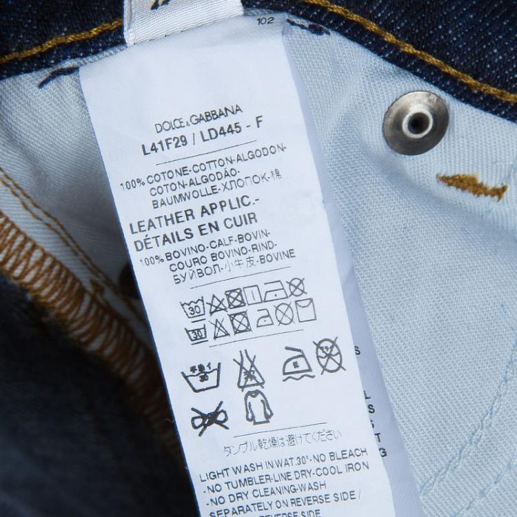 Pre Owned Dolce and Gabbana Indigo Dark Wash Distressed Denim Jeans 6 Yrs