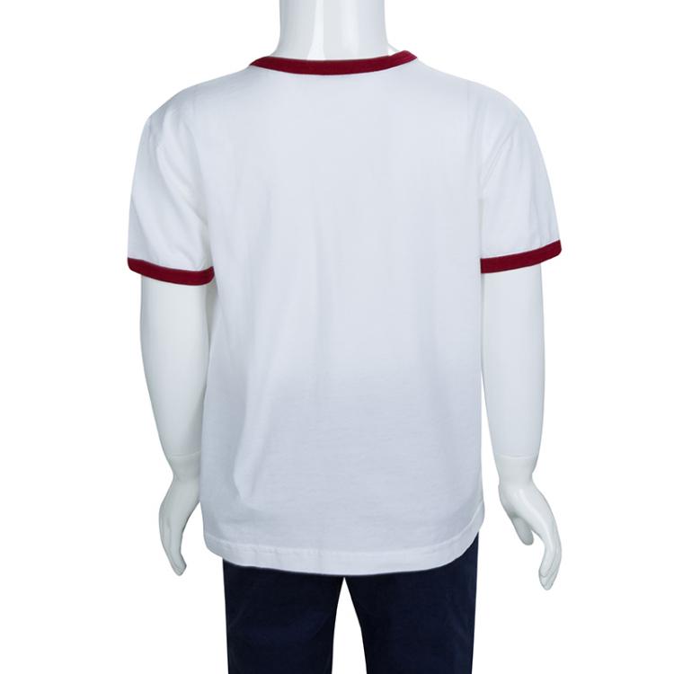 Pre Owned Dolce and Gabbana White Printed Crew Neck T-Shirt 5 Yrs