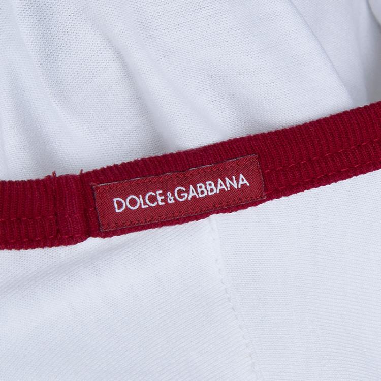 Pre Owned Dolce and Gabbana White Printed Crew Neck T-Shirt 5 Yrs