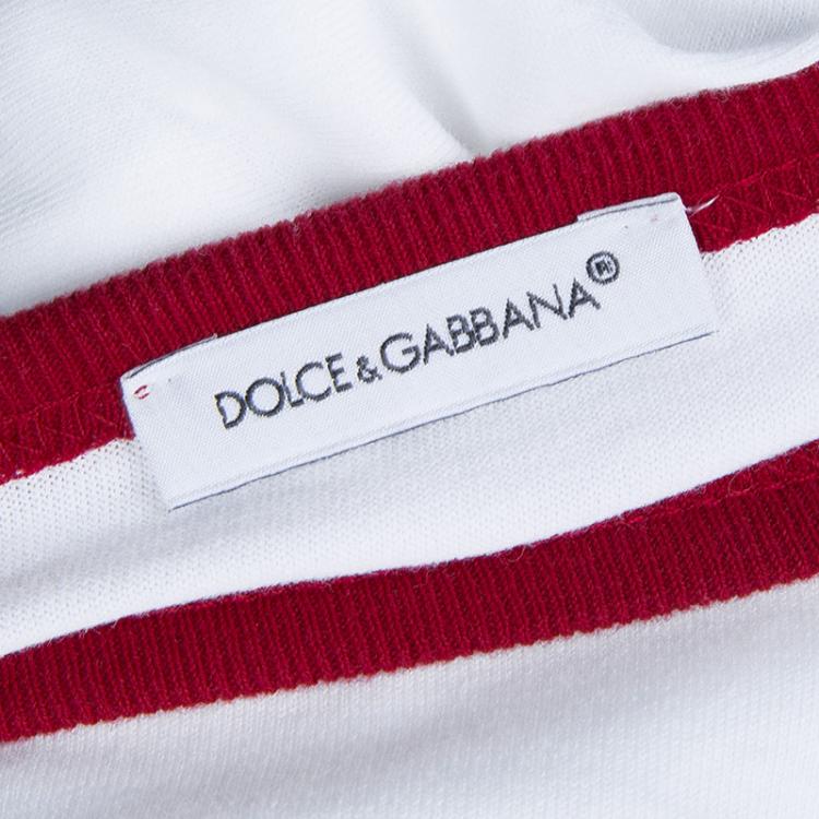 Pre Owned Dolce and Gabbana White Printed Crew Neck T-Shirt 5 Yrs