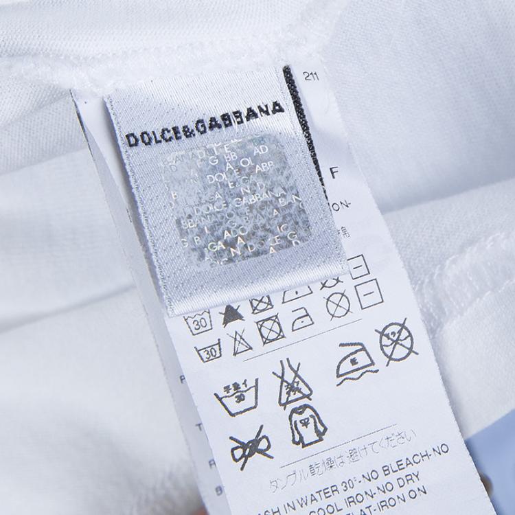 Pre Owned Dolce and Gabbana White Printed Crew Neck T-Shirt 5 Yrs