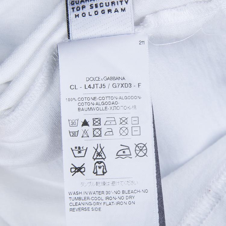 Pre Owned Dolce and Gabbana White Printed Crew Neck T-Shirt 5 Yrs