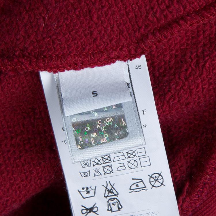 Pre Owned Dolce and Gabbana Burgundy Knit Hooded Zip Front Sweatshirt 5 Yrs