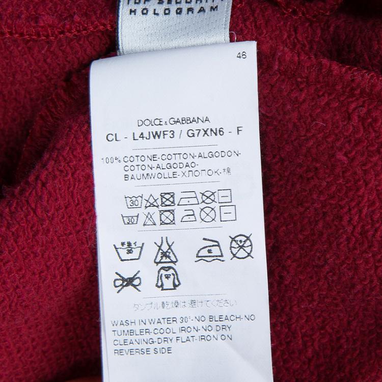 Pre Owned Dolce and Gabbana Burgundy Knit Hooded Zip Front Sweatshirt 5 Yrs