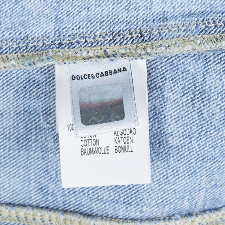 Pre Owned Dolce and Gabbana Junior Indigo Stone Wash Denim Jacket 4 Yrs