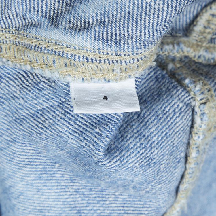 Pre Owned Dolce and Gabbana Junior Indigo Stone Wash Denim Jacket 4 Yrs