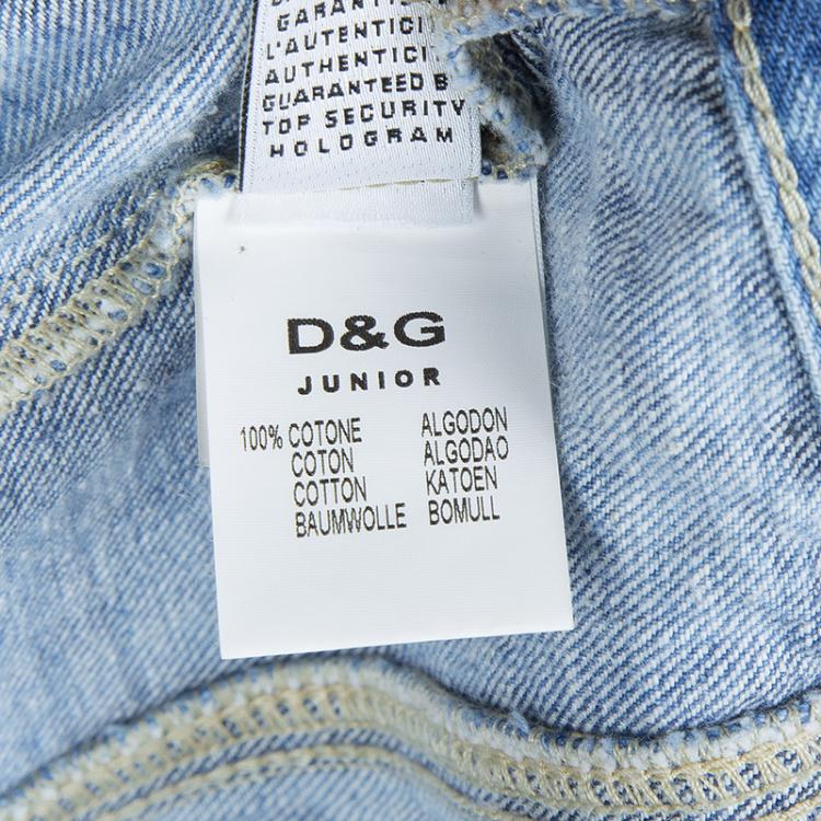 Pre Owned Dolce and Gabbana Junior Indigo Stone Wash Denim Jacket 4 Yrs