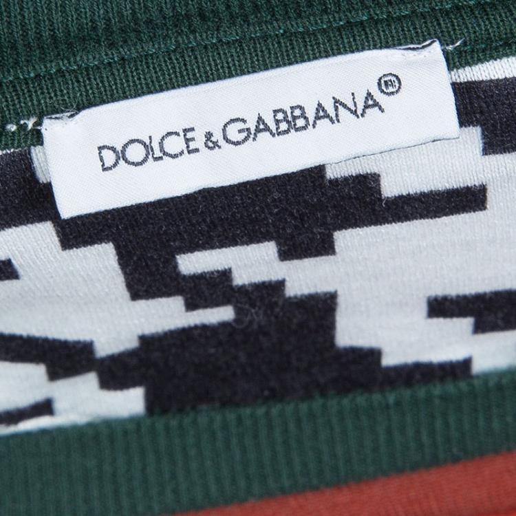 Pre Owned Dolce and Gabbana Multicolor Volcano Print Crew Neck T-Shirt 6 Yrs