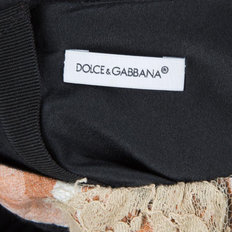 Pre Owned Dolce And Gabbana Black Floral Print Lace Detail Sleeveless Dress 9/10 Yrs