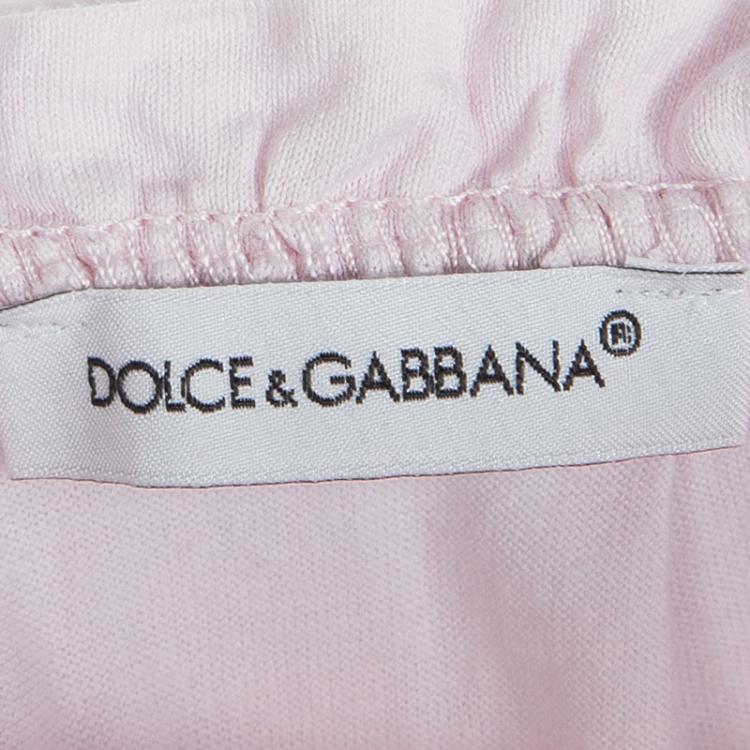 Pre Owned Dolce and Gabbana Pink Jersey Ruffle Detail Sleeveless Top 9-10 Yrs